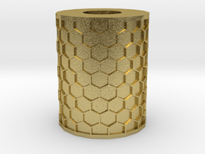 honeycomb bead in Natural Brass