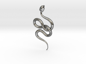 Snake Pendant in Fine Detail Polished Silver