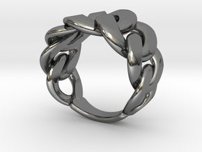 Chain Ring in Fine Detail Polished Silver: 5 / 49