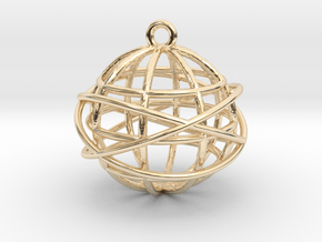 Unisphere.v2.one.mmscale in 14k Gold Plated Brass