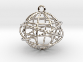 Unisphere.v2.one.mmscale in Rhodium Plated Brass