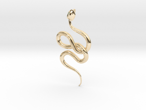 Snake Pendant in 14k Gold Plated Brass