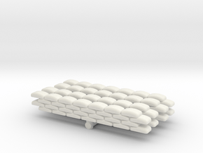 Sandbag Straight Section (x4) 1/144 in White Natural Versatile Plastic