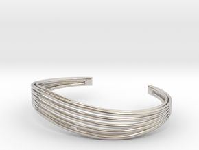 Lines in motion Bracelet in Rhodium Plated Brass