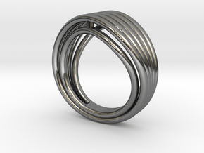 Lines in motion Ring in Polished Silver: 3.5 / 45.25