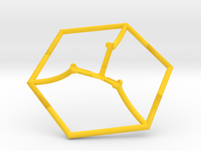 Support for Nested Platonic Solids (Version S) in Yellow Processed Versatile Plastic