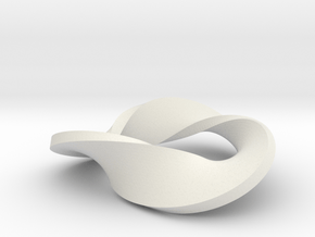 Trefoil moebius - pendant in White Natural Versatile Plastic