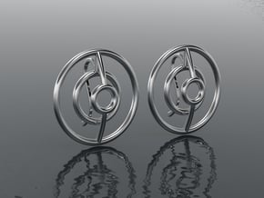 Earring lines links in Rhodium Plated Brass