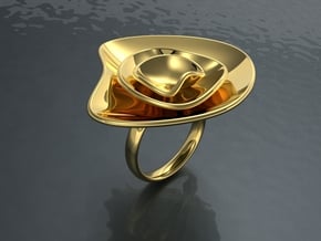 Ring flowers in waves in 14k Gold Plated Brass: 6.5 / 52.75