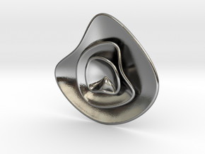 Pendant flowers in waves in Polished Silver