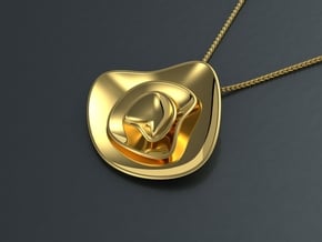 Pendant flowers in waves in 14k Gold Plated Brass