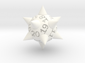 Morningstar D20 (spindown) in White Smooth Versatile Plastic: Small
