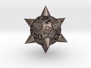 Morningstar D20 (spindown) in Polished Bronzed-Silver Steel: Small