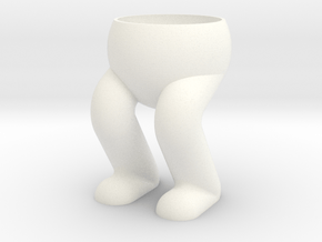 Squatting_planter_5 inch tall in White Smooth Versatile Plastic