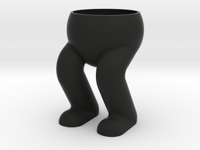Squatting_planter_5 inch tall in Black Smooth PA12