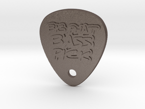Big Phat Bass Pick (3mm, 1.5" x 1.25") in Polished Bronzed-Silver Steel: d10