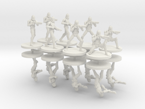 15mm Phase 2 Clone Troopers (16) in White Natural Versatile Plastic