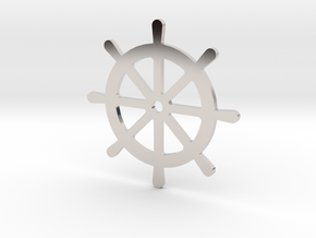 Niko Helm Ship Steering Wheel 50mm 1:25 in Rhodium Plated Brass