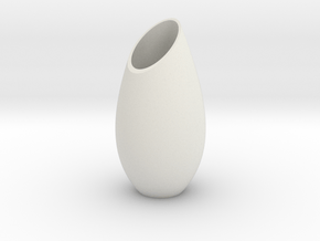 inclined Vase in White Natural Versatile Plastic