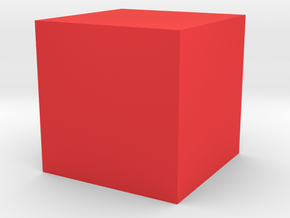 50 mm Cube in Red Smooth Versatile Plastic