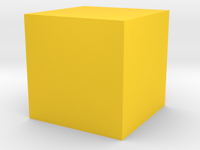 50 mm Cube in Yellow Smooth Versatile Plastic