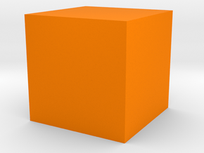 50 mm Cube in Orange Smooth Versatile Plastic