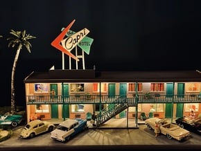 CAPRI MOTEL SIGN (HO SCALE) in Tan Fine Detail Plastic