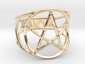 pent8 1_4aring in 14K Yellow Gold