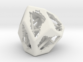 Skew Dodecahedron (D12), Ardechoid tetraoid in White Natural Versatile Plastic