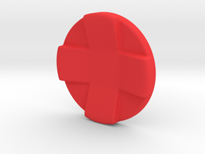 D-pad Button Topper - Concave 4-way large in Red Smooth Versatile Plastic