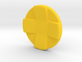 D-pad Button Topper - Concave 4-way large in Yellow Smooth Versatile Plastic