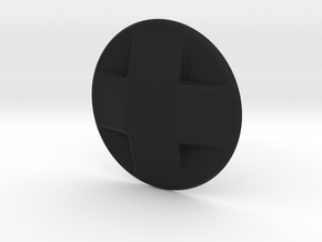 D-pad Button Topper - Convex 4-way large in Black Smooth Versatile Plastic