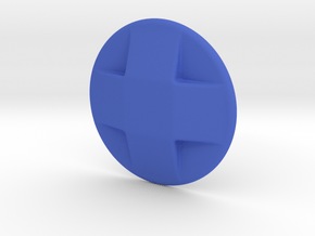 D-pad Button Topper - Convex 4-way large in Blue Smooth Versatile Plastic