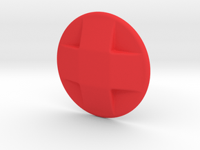D-pad Button Topper - Convex 4-way large in Red Smooth Versatile Plastic