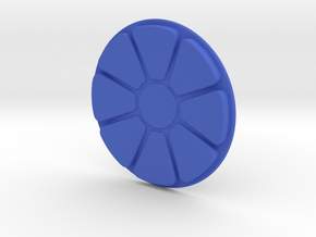 Circular Button Topper - large in Blue Smooth Versatile Plastic