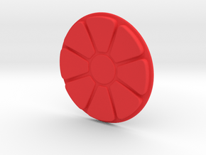 Circular Button Topper - large in Red Smooth Versatile Plastic