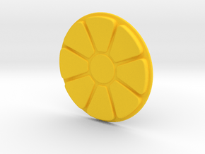 Circular Button Topper - large in Yellow Smooth Versatile Plastic