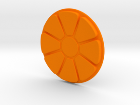 Circular Button Topper - large in Orange Smooth Versatile Plastic