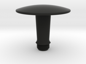 Joystick Stem with convex disc top - short in Black Smooth Versatile Plastic