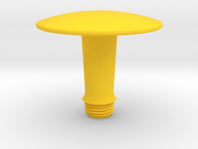 Joystick Stem with convex disc top - short in Yellow Smooth Versatile Plastic