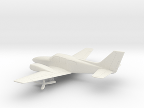 Beechcraft D55 Baron in White Natural Versatile Plastic: 1:64 - S