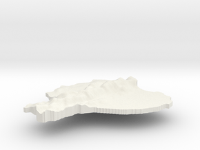 Ecuador Terrain Pendant in White Natural Versatile Plastic