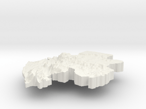 Gabon Terrain Pendant in White Natural Versatile Plastic