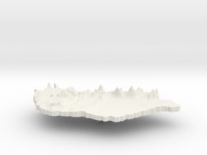 Hungary Terrain Pendant in White Natural Versatile Plastic