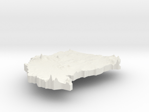 Sudan Terrain Pendant in White Natural Versatile Plastic