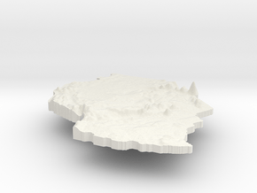 Tanzania Terrain Pendant in White Natural Versatile Plastic