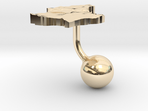 Luxembourg Terrain Cufflink - Ball in 14k Gold Plated Brass