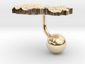 Macedonia Terrain Cufflink - Ball in 14k Gold Plated Brass