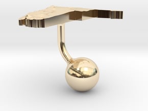 Namibia Terrain Cufflink - Ball in 14k Gold Plated Brass
