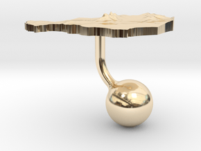 Niger Terrain Cufflink - Ball in 14k Gold Plated Brass